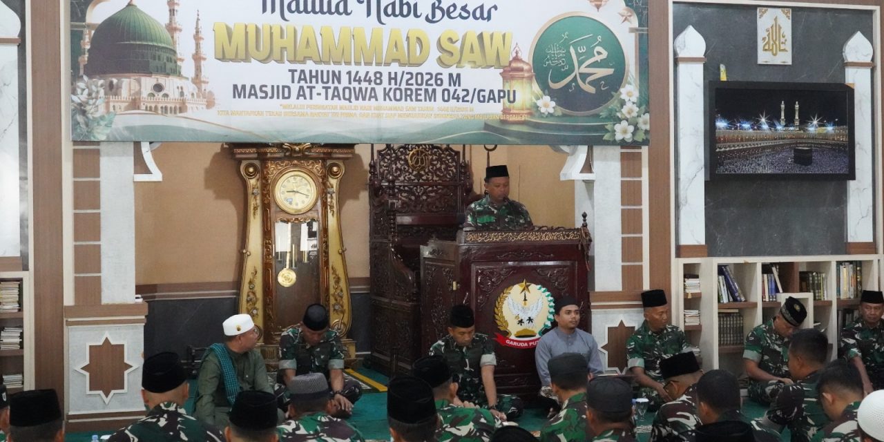 Peringati Maulid Nabi Muhammad SAW 1448 H, Korem 042/Gapu Tekankan Keteladanan Dan Pengabdian