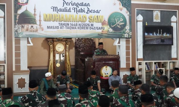 Peringati Maulid Nabi Muhammad SAW 1448 H, Korem 042/Gapu Tekankan Keteladanan Dan Pengabdian