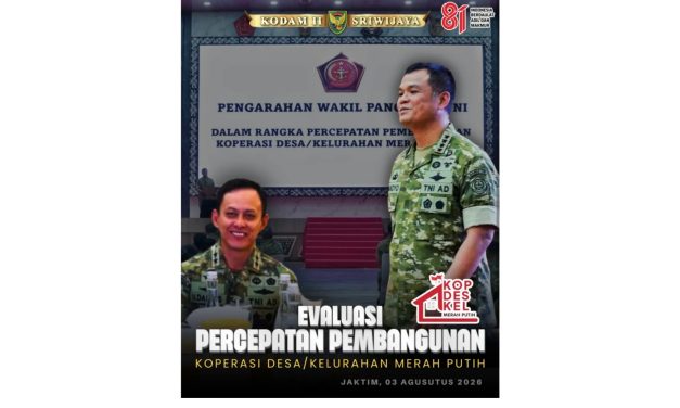 Pangdam II/Swj Ikuti Rapat Evaluasi Percepatan Pembangunan KDKMP di Mabes TNI Cilangkap