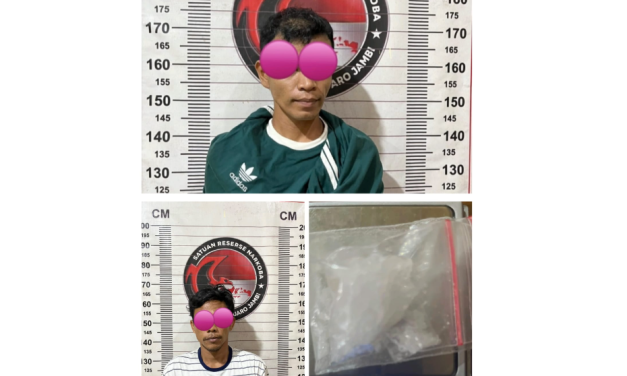 Satresnarkoba Polres Muaro Jambi Ungkap Peredaran Sabu, Dua Pelaku Ditangkap dengan Barang Bukti 5,9 Gram