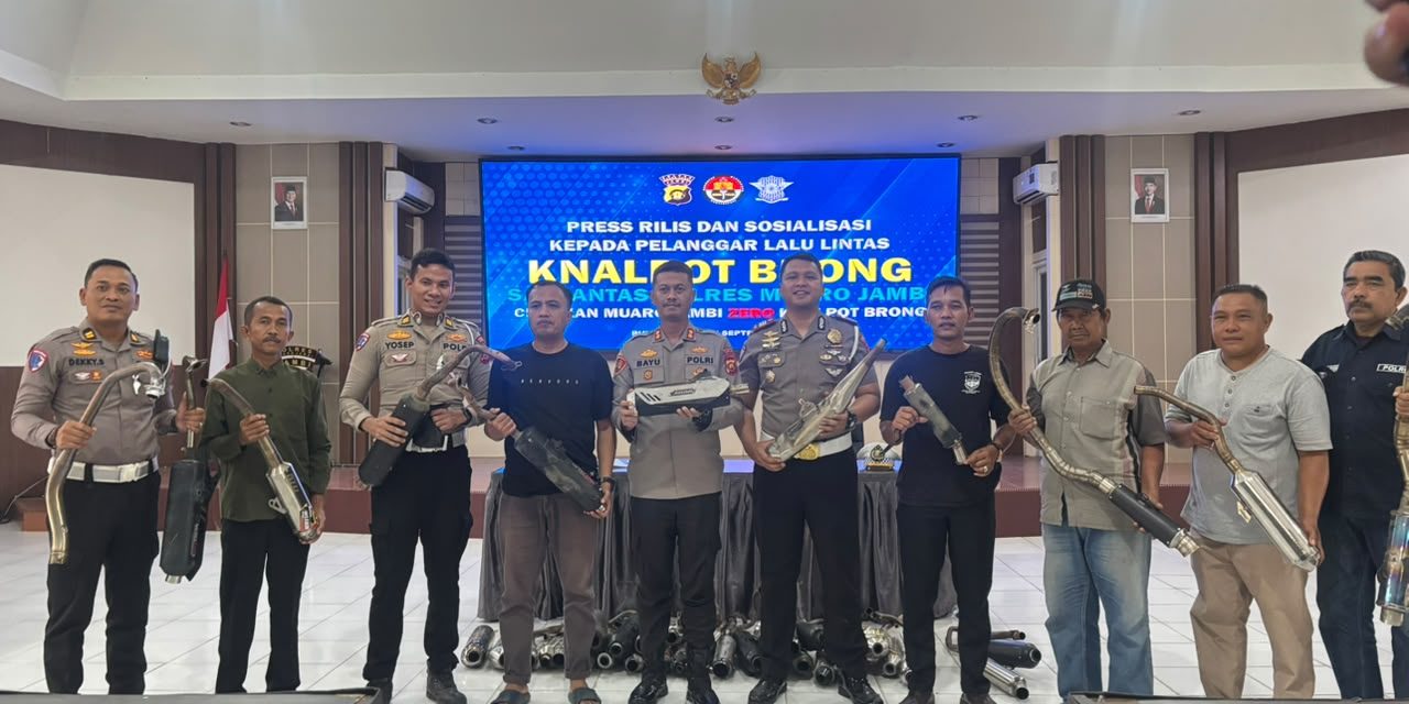 Satlantas Polres Muaro Jambi Deklarasikan Gerakan Zero Knalpot Brong, Libatkan Pelajar dan Orang Tua