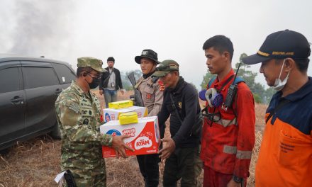 Danrem 042/Gapu Tinjau Karhutla di Tahura Batanghari, Petugas Dibekali Logistik dan Vitamin