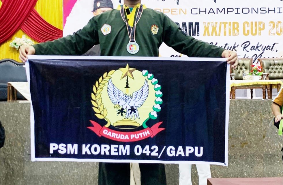 Prajurit Korem 042/Gapu Ukir Prestasi, Pratu Andrian Firdaus Raih Juara 2 Open Championship Piala Pangdam XX/TIB Cup 2026