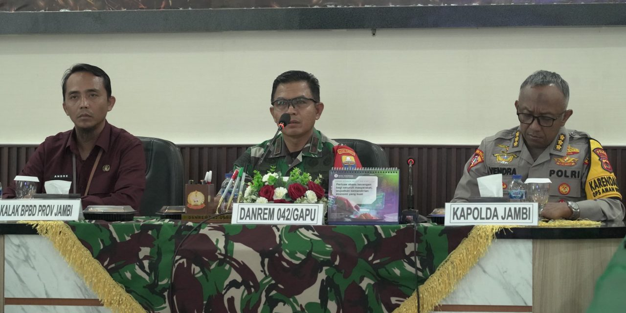 Danrem 042/Gapu Perkuat Sinergi Lintas Provinsi Hadapi Ancaman Karhutla Berbak–Sembilang