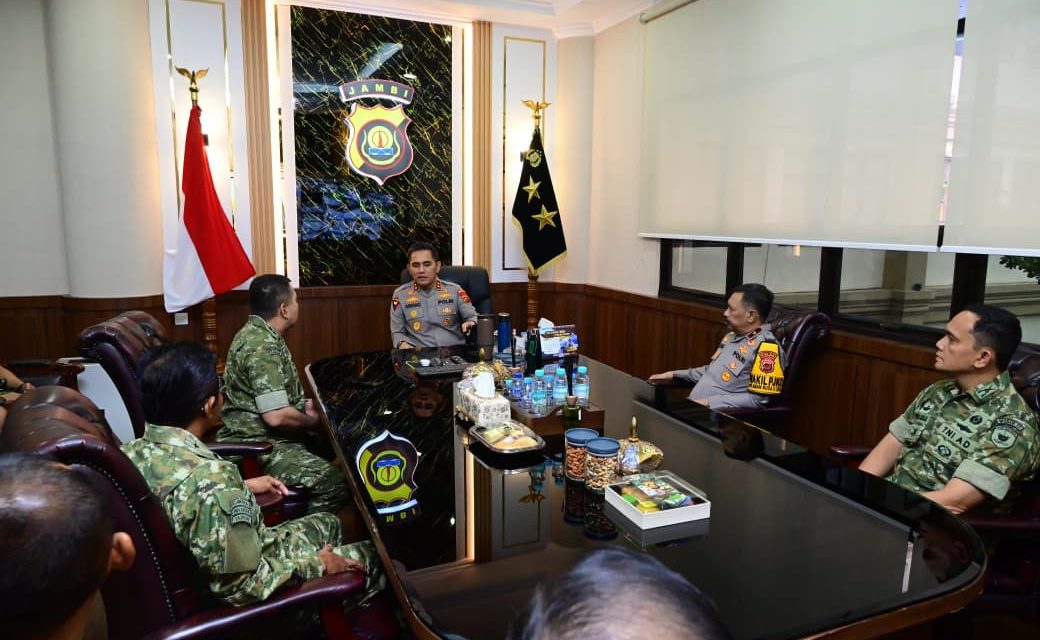Pangdam XX/TIB Kunjungi Kapolda Jambi, Bahas Perkembangan Kamtibmas