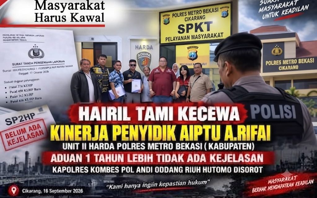 Pelapor Soroti Penanganan Aduan Dugaan Penggelapan Di Polres Metro Bekasi