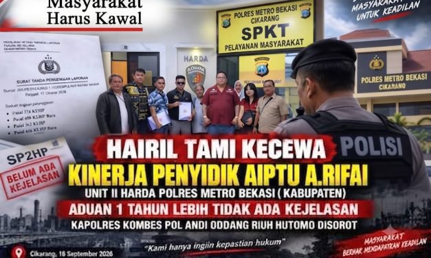 Pelapor Soroti Penanganan Aduan Dugaan Penggelapan Di Polres Metro Bekasi