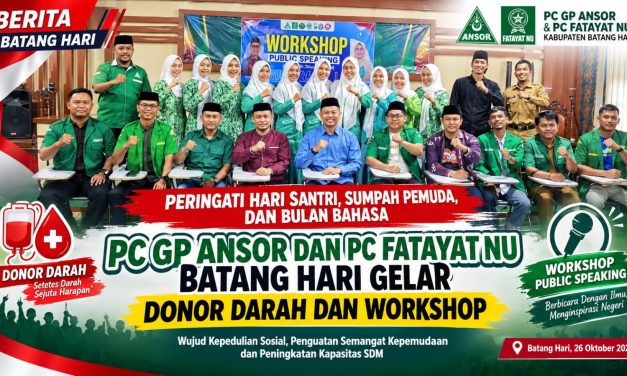 GP Ansor dan Fatayat NU Batang Hari Gelar Donor Darah dan Workshop Public Speaking