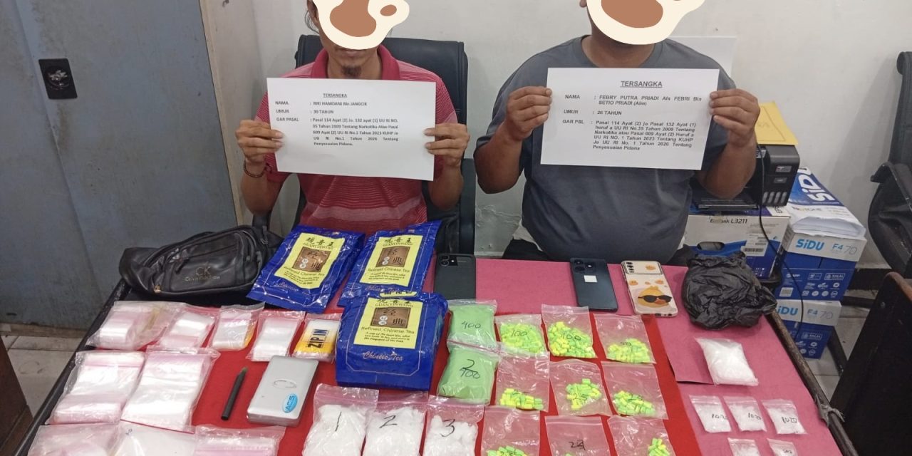 Polresta Jambi Ungkap Peredaran 1,5 Kg Sabu dan Ratusan Ekstasi, Dua Tersangka Diamankan