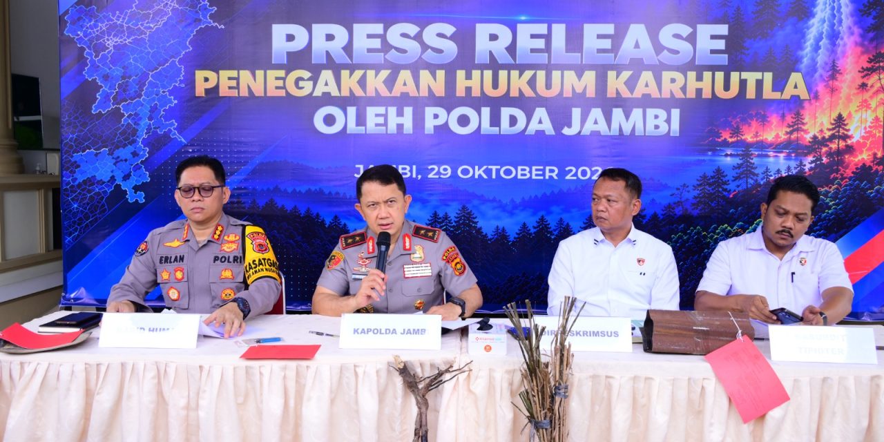 Polda Jambi Ungkap 19 Kasus Karhutla, 16 Tersangka dan 112,35 Hektare Lahan Terbakar