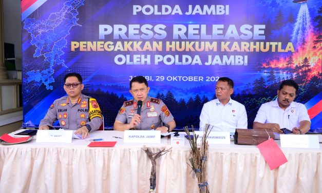 Polda Jambi Ungkap 19 Kasus Karhutla, 16 Tersangka dan 112,35 Hektare Lahan Terbakar